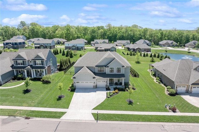 4061 Woodland Ridge Ct, Bellbrook, OH 45440 - aerial perspective of suburban area with a nearby body of water