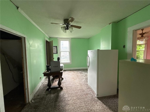 318 E Main St, Bradford, OH 45308 - interior space with ceiling fan, ornamental molding, and baseboards