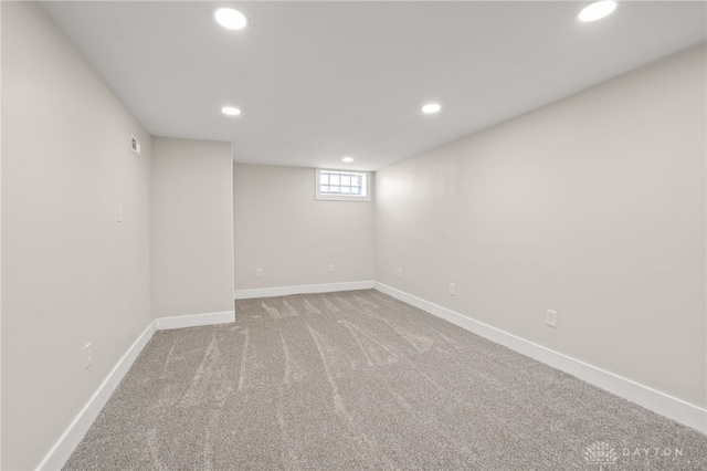 235 N Delmar Ave, Dayton, OH 45403 - basement with recessed lighting, carpet flooring, and baseboards