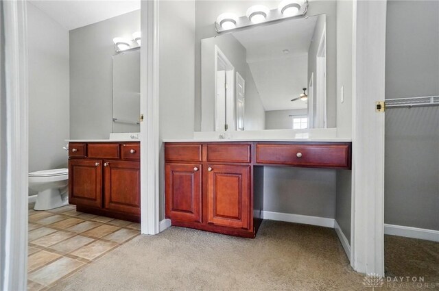3128 Alexander Pl Unit 206, Beavercreek, OH 45431 - bathroom with vanity, toilet, and carpet