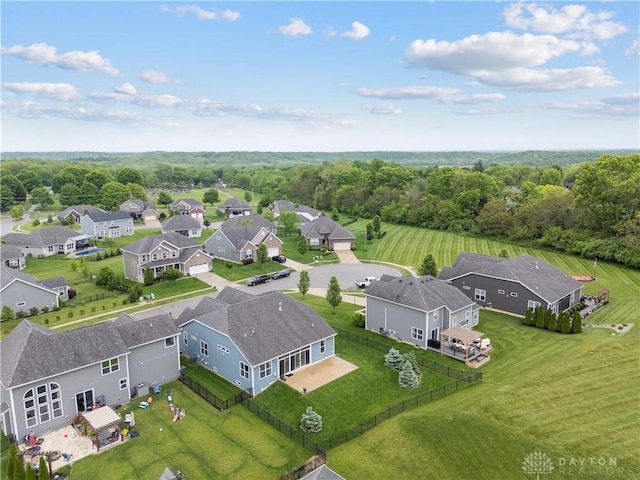 aerial view of residential area
