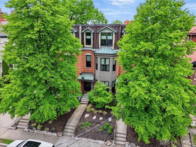 2731 Cleinview Ave Unit 2, Cincinnati, OH 45206 - view of front of property with a standing seam roof, mansard roof, and brick siding