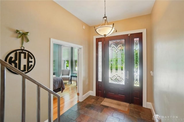 2731 Cleinview Ave Unit 2, Cincinnati, OH 45206 - entrance foyer featuring baseboards and stone tile floors