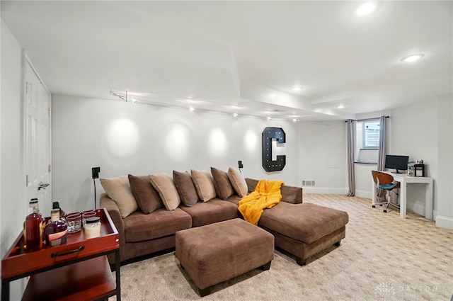2731 Cleinview Ave Unit 2, Cincinnati, OH 45206 - living area featuring recessed lighting, light colored carpet, and baseboards