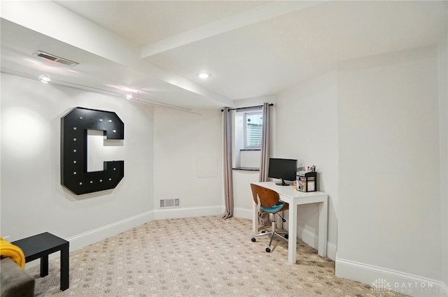 2731 Cleinview Ave Unit 2, Cincinnati, OH 45206 - office featuring baseboards, carpet flooring, and recessed lighting