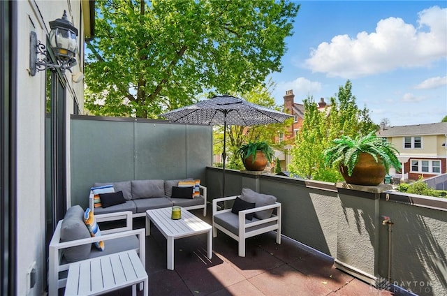 2731 Cleinview Ave Unit 2, Cincinnati, OH 45206 - view of patio featuring an outdoor hangout area and a balcony