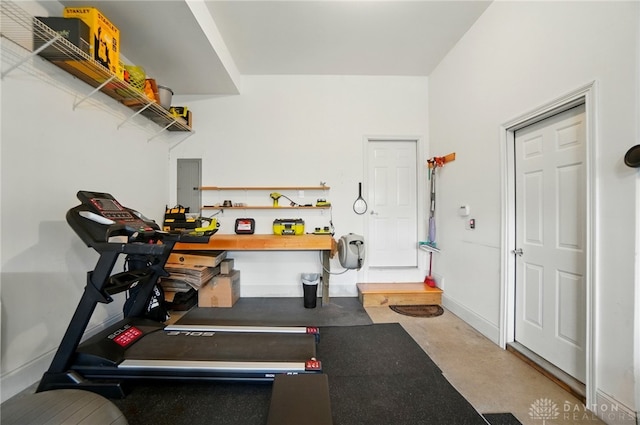 2731 Cleinview Ave Unit 2, Cincinnati, OH 45206 - workout room with electric panel and baseboards