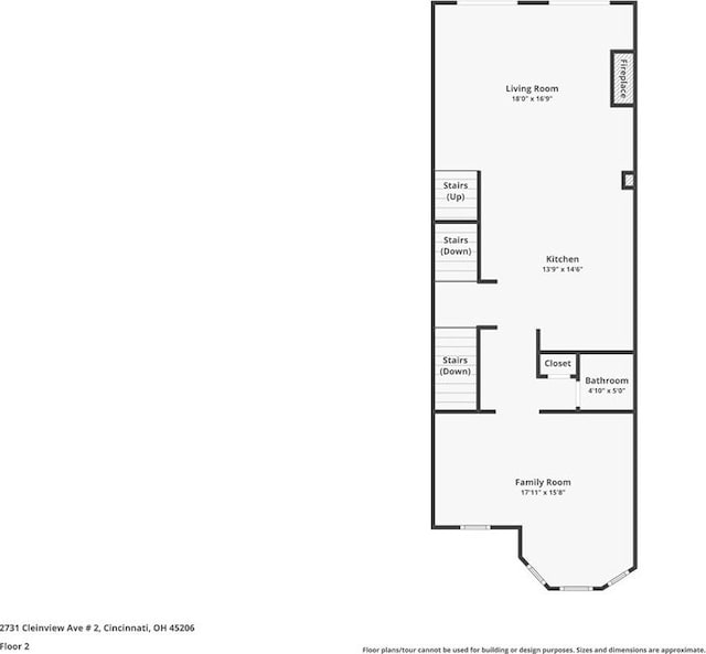2731 Cleinview Ave Unit 2, Cincinnati, OH 45206 - room layout