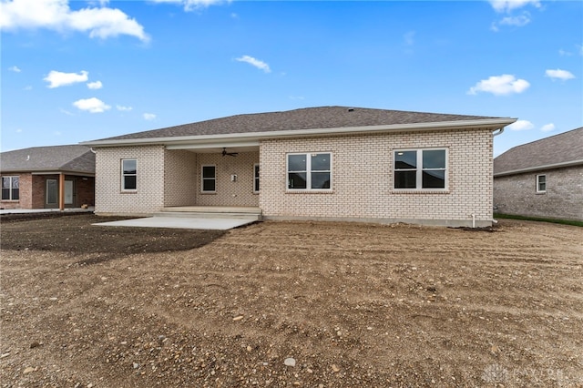 755 W Bentley Cir, Troy, OH 45373 - rear view of property with brick siding, a patio, and ceiling fan