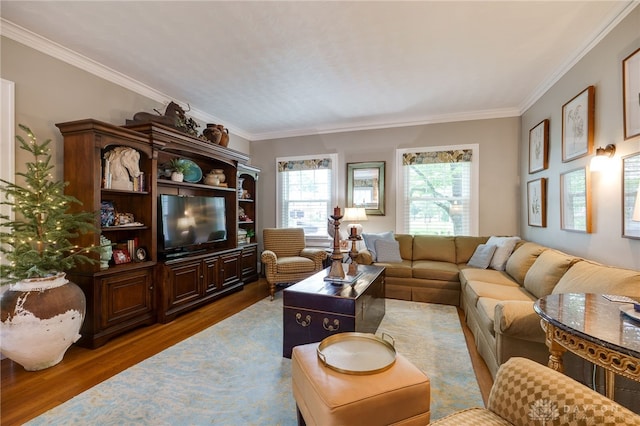 65 N Central Ave, Fairborn, OH 45324 - living room featuring wood finished floors and crown molding