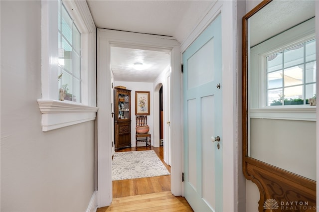 65 N Central Ave, Fairborn, OH 45324 - hall featuring light wood-style floors and arched walkways