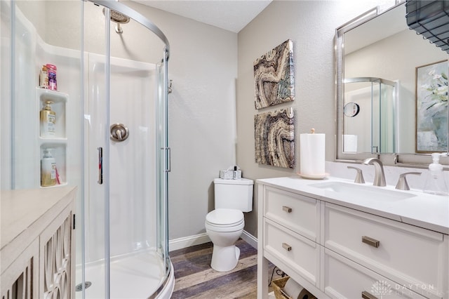 65 N Central Ave, Fairborn, OH 45324 - bathroom with vanity, a stall shower, and wood finished floors