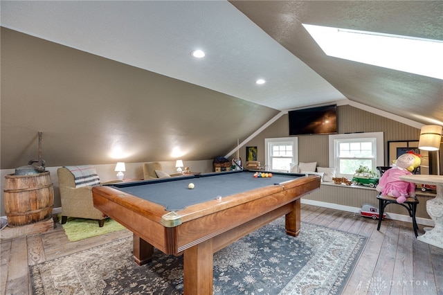 65 N Central Ave, Fairborn, OH 45324 - recreation room featuring lofted ceiling, hardwood / wood-style flooring, pool table, and a skylight
