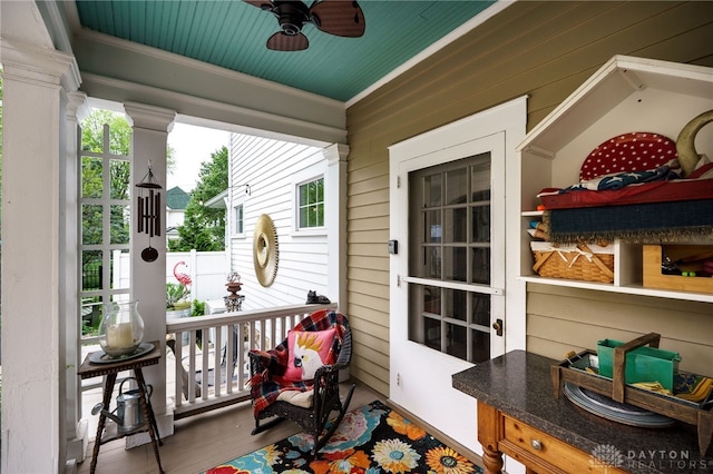 65 N Central Ave, Fairborn, OH 45324 - wooden terrace with a ceiling fan