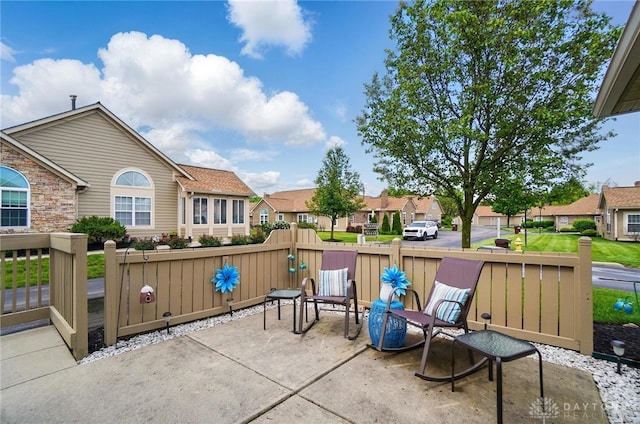 view of patio / terrace with a residential view