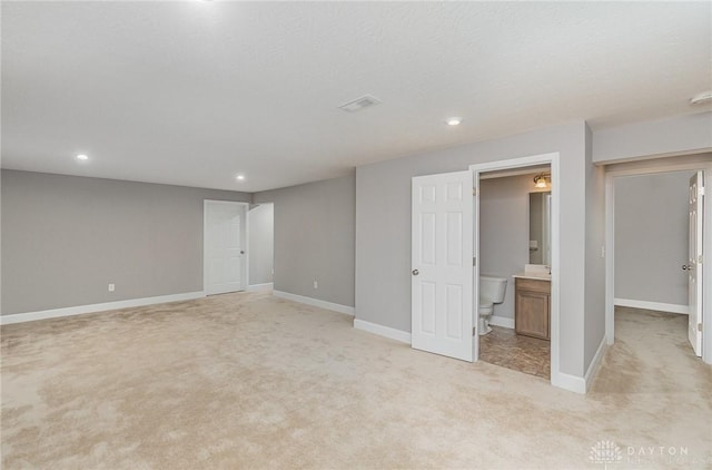 3631 Capitol Ave, Mason, OH 45040 - basement with light colored carpet, recessed lighting, and baseboards