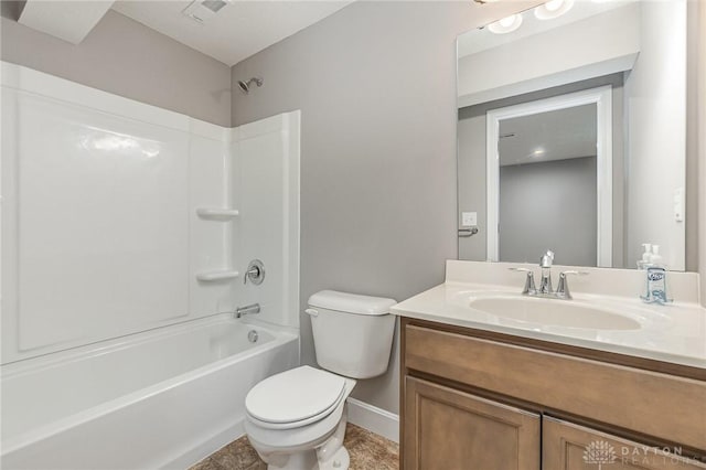 3631 Capitol Ave, Mason, OH 45040 - full bathroom featuring toilet, baseboards, vanity, and shower / tub combination