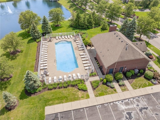 3631 Capitol Ave, Mason, OH 45040 - drone / aerial view of a nearby body of water and a pool