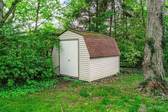 view of shed