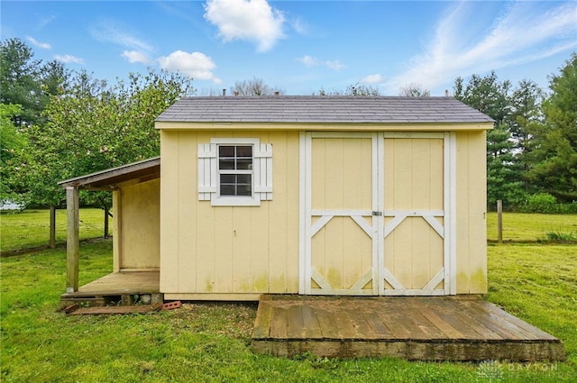 view of shed