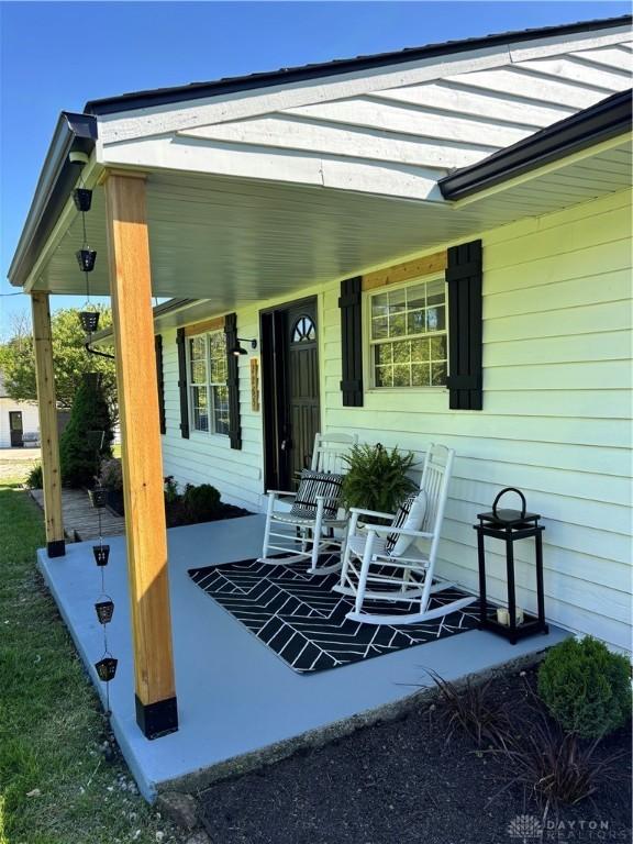 view of patio with a porch