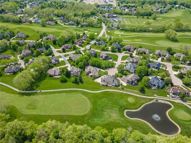 aerial perspective of suburban area featuring a golf club