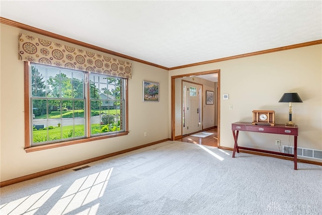 2100 Hunters Bluff Ct, Washington Twp, OH 45458 - carpeted spare room featuring baseboards and ornamental molding