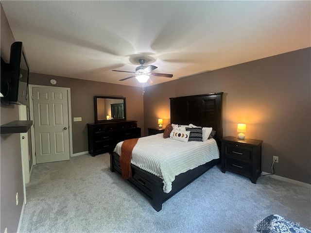 868 Grande Oaks Dr, Morrow, OH 45152 - bedroom featuring light carpet, baseboards, and a ceiling fan