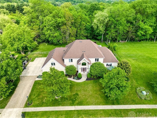 1656 Fox Trl, Bellbrook, OH 45305 - view from above of property with a heavily wooded area