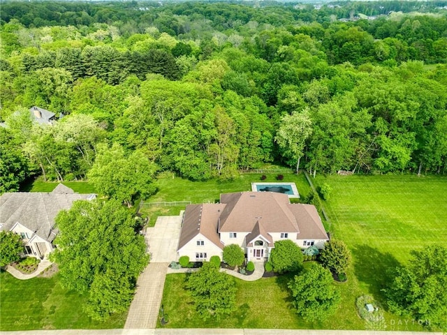 1656 Fox Trl, Bellbrook, OH 45305 - aerial view of property and surrounding area featuring a forest