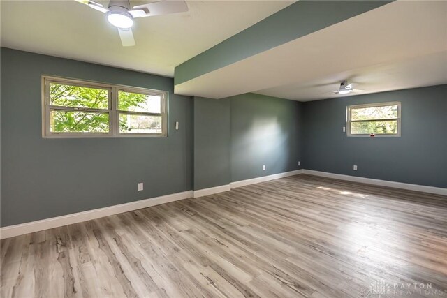 6399 Kimberly Dr, Fairfield Twp, OH 45011 - empty room featuring ceiling fan, baseboards, and wood finished floors