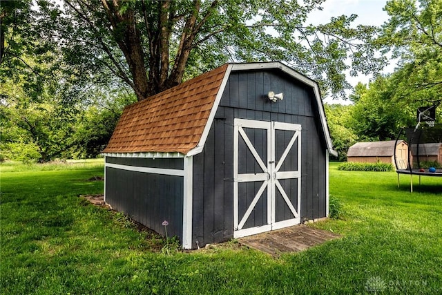 6399 Kimberly Dr, Fairfield Twp, OH 45011 - view of shed featuring a trampoline