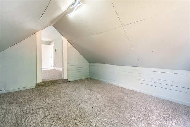 919 Summer St, Hamilton, OH 45013 - bonus room featuring carpet flooring, lofted ceiling, and wood walls