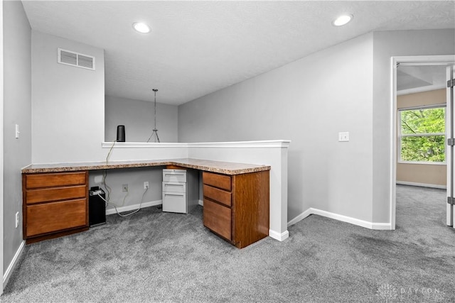 5065 Cross Creek Ln, Miami Township, OH 45150 - unfurnished office with carpet flooring, baseboards, recessed lighting, and a textured ceiling