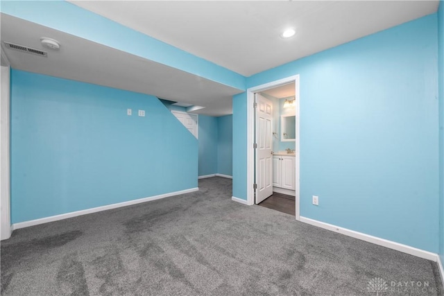 5065 Cross Creek Ln, Miami Township, OH 45150 - empty room featuring carpet flooring, baseboards, recessed lighting, and a smoke detector
