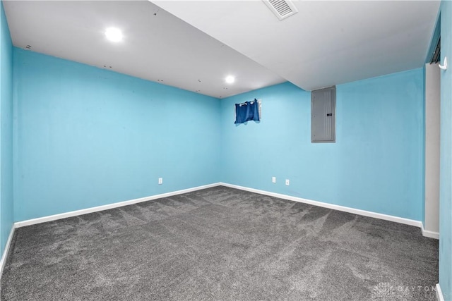 5065 Cross Creek Ln, Miami Township, OH 45150 - spare room with electric panel, dark carpet, baseboards, and recessed lighting