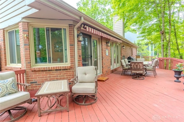 849 Wind Blf, Springboro, OH 45066 - wooden deck featuring outdoor dining space