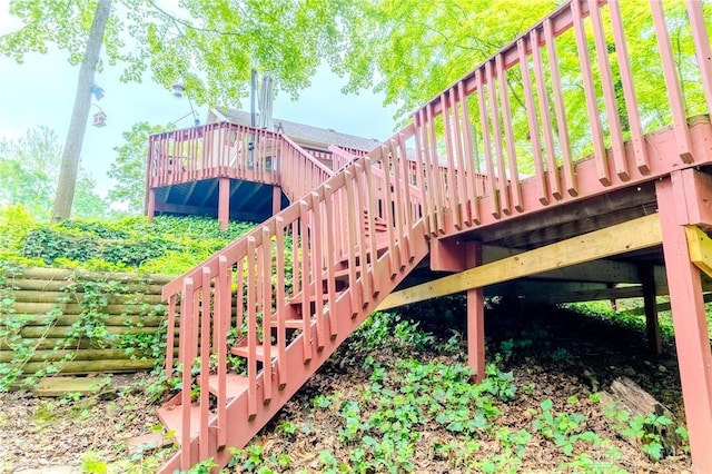 849 Wind Blf, Springboro, OH 45066 - wooden deck featuring stairs