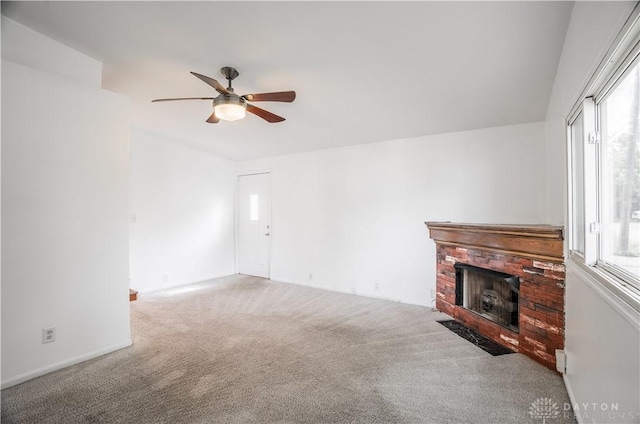 20 N 10th St, Miamisburg, OH 45342 - unfurnished living room with plenty of natural light, a ceiling fan, and carpet floors