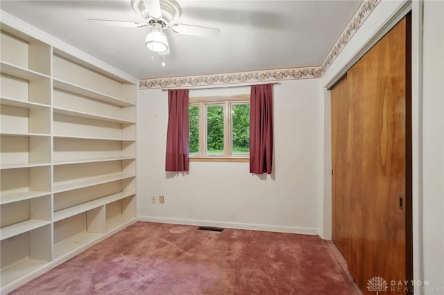 141 W Rahn Rd, Washington Twp, OH 45429 - unfurnished bedroom featuring carpet floors, baseboards, a closet, and ceiling fan