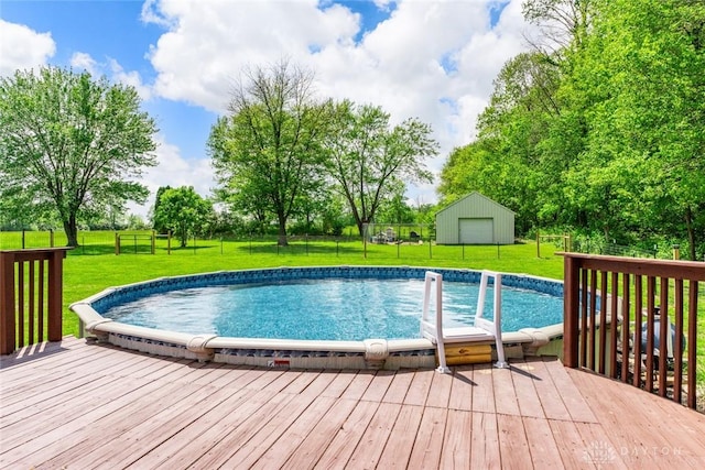 1493 N Sulphur Springs Rd, West Alexandria, OH 45381 - swimming pool with a deck and an outdoor structure
