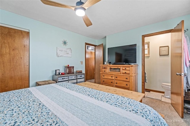 1493 N Sulphur Springs Rd, West Alexandria, OH 45381 - bedroom featuring ceiling fan and connected bathroom