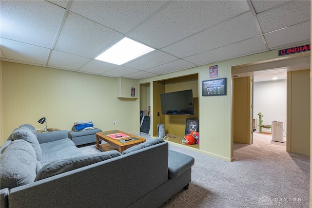 2526 Saint Charles Ave, Dayton, OH 45410 - carpeted living room with a paneled ceiling