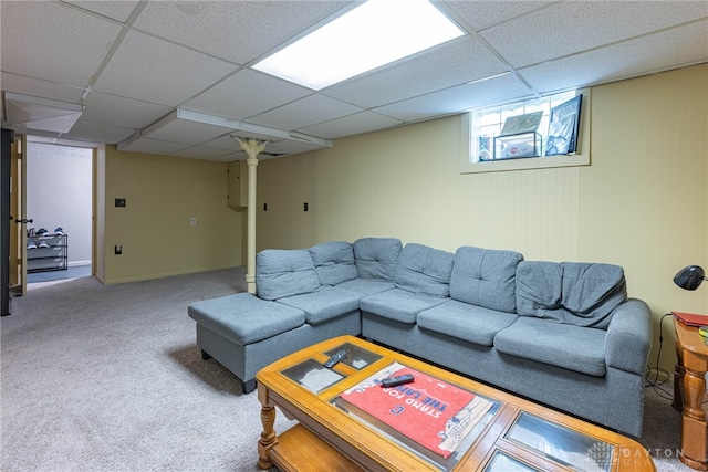 2526 Saint Charles Ave, Dayton, OH 45410 - carpeted living room with a paneled ceiling