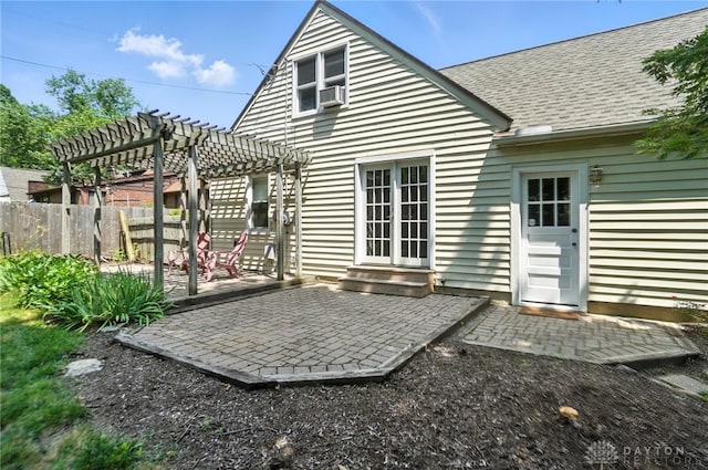 1236 Ridgeview Ave, Kettering, OH 45409 - back of house with a pergola, a patio, cooling unit, and roof with shingles