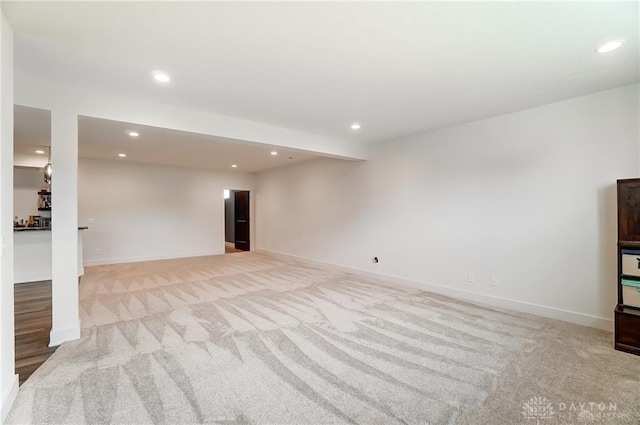 1264 Normandy, Clearcreek Twp, OH 45458 - finished basement featuring light carpet, recessed lighting, and baseboards