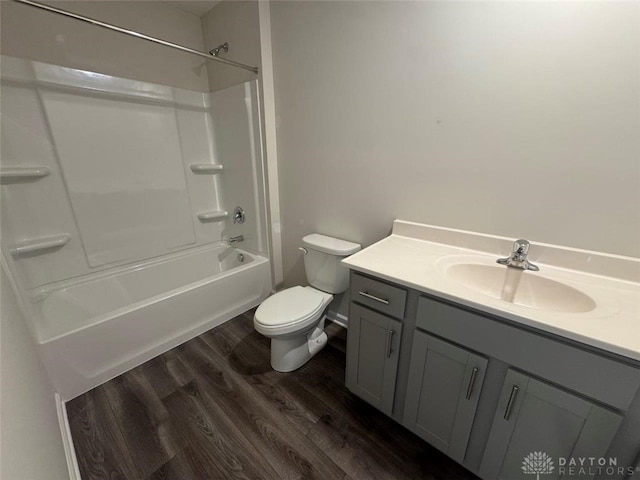 546 Hollywood Blvd, Xenia, OH 45385 - bathroom with vanity, wood finished floors, toilet, and  shower combination