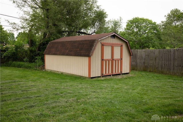 view of shed