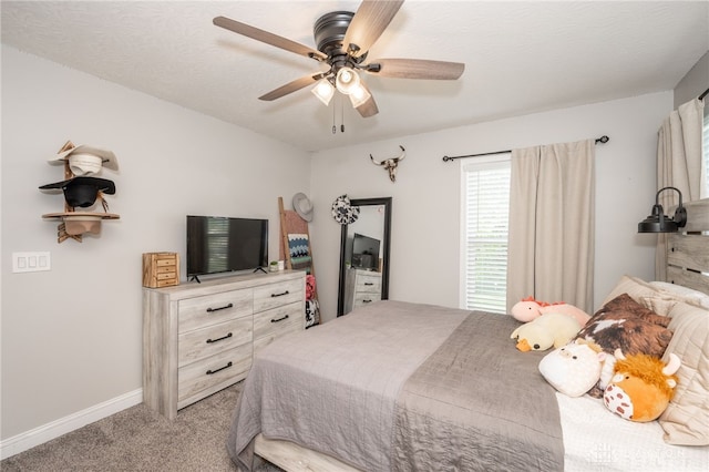 1909 Cleopatra Dr, Franklin, OH 45005 - bedroom with light colored carpet, baseboards, and ceiling fan