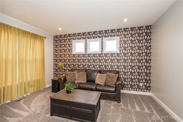 1909 Cleopatra Dr, Franklin, OH 45005 - living area featuring carpet flooring, baseboards, and recessed lighting